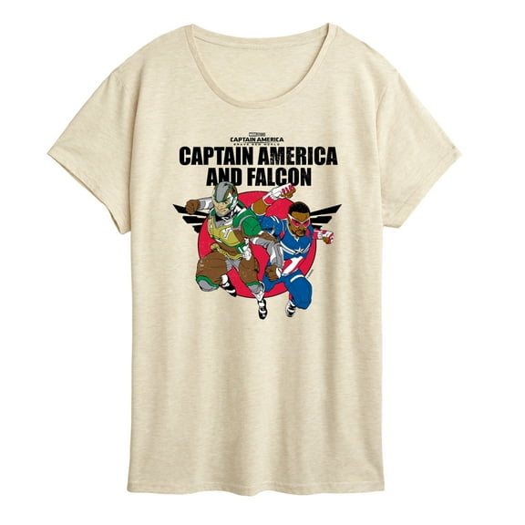 Marvel Captain America: Brave New World - Cap A Falcon Team Up - Women's Short Sleeve Graphic T-Shirt