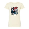 thumbnail image 1 of Marvel Captain America: Brave New World - Captain America Ink Grid - Juniors Fitted Tee, 1 of 5