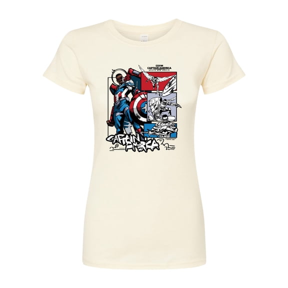 Marvel Captain America: Brave New World - Captain America Ink Grid - Juniors Fitted Tee