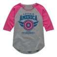 thumbnail image 1 of Marvel Captain America: Brave New World - Collegiate - Toddler And Youth Girls Shirt Tail Raglan, 1 of 5
