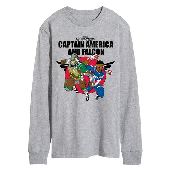 Marvel Captain America: Brave New World - Falcon Team Up - Men's Long Sleeve Graphic T-Shirt