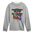 thumbnail image 1 of Marvel Captain America: Brave New World - Falcon Team Up - Toddler And Youth Kids Long Sleeve Graphic T-Shirt, 1 of 5