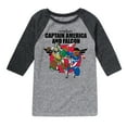 thumbnail image 1 of Marvel Captain America: Brave New World - Falcon Team Up - Toddler And Youth Kids Raglan, 1 of 4