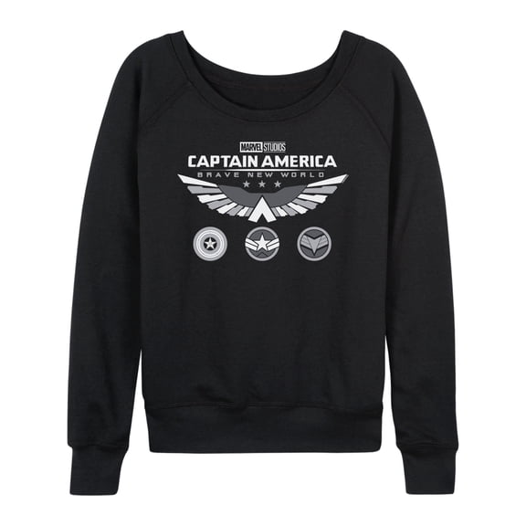 Marvel Captain America: Brave New World - Icons Black Shirt - Women's French Terry Pullover Sweatshirt