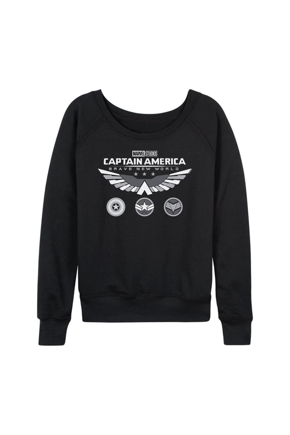 Captain America: Brave New World - Icons Black Shirt - Women's French Terry Pullover Sweatshirt