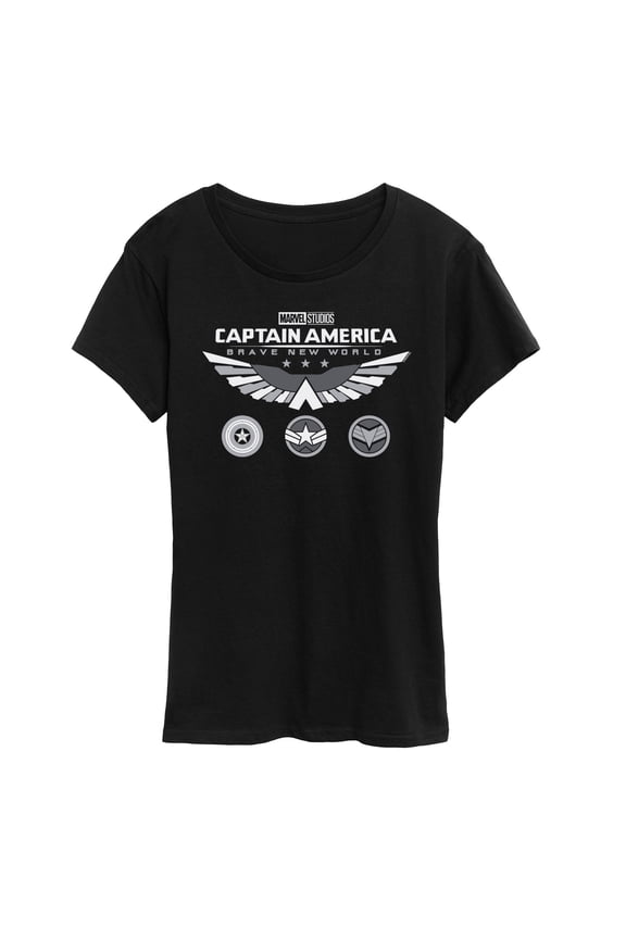Captain America: Brave New World - Icons Black Shirt - Women's Short Sleeve Graphic T-Shirt