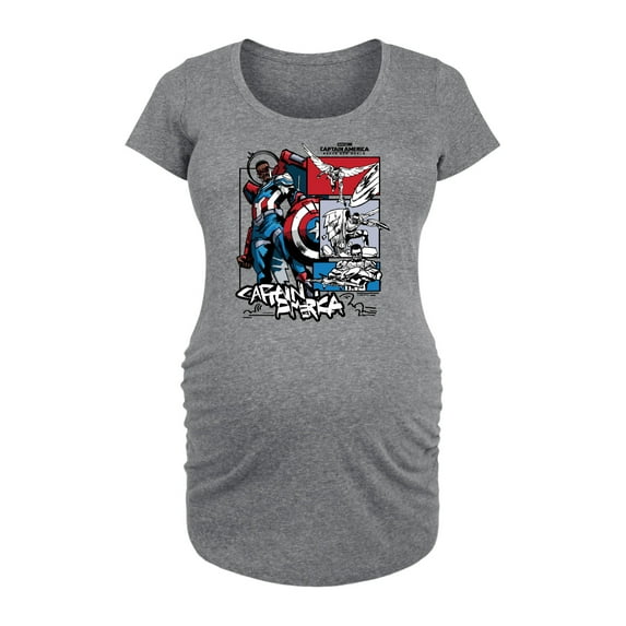 Marvel Captain America: Brave New World - Ink Grid - Maternity Scoop Neck Tee