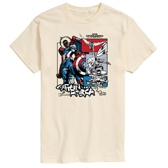 Marvel Captain America: Brave New World - Ink Grid - Men's Short Sleeve Graphic T-Shirt