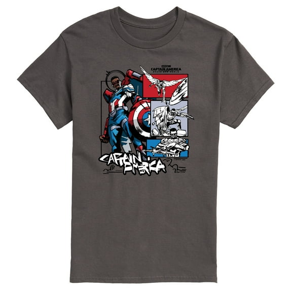 Marvel Captain America: Brave New World - Ink Grid - Men's Short Sleeve Graphic T-Shirt
