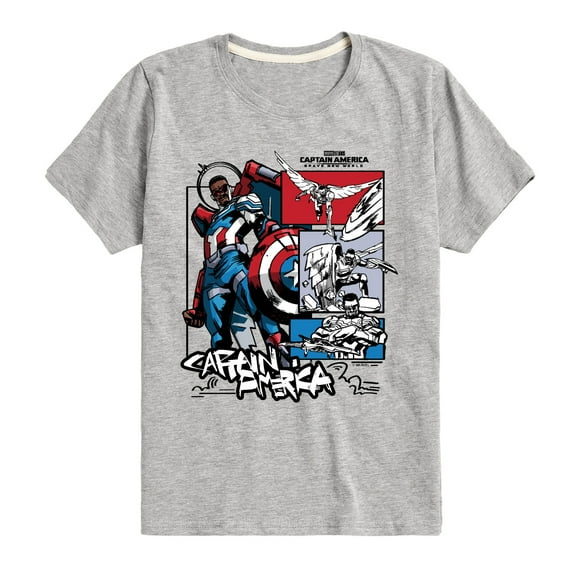 Marvel Captain America: Brave New World - Ink Grid - Toddler And Youth Short Sleeve Graphic T-Shirt