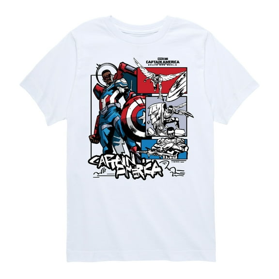 Marvel Captain America: Brave New World - Ink Grid - Toddler And Youth Short Sleeve Graphic T-Shirt