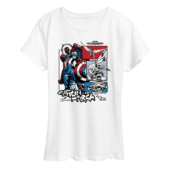 Marvel Captain America: Brave New World - Ink Grid - Women's Short Sleeve Graphic T-Shirt
