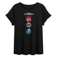 thumbnail image 1 of Marvel Captain America: Brave New World - Logo Super Hero Icon Stack - Women's Oversized Tee, 1 of 5