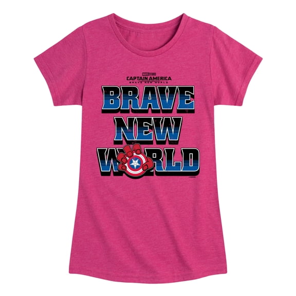 Marvel Captain America: Brave New World - Logo - Toddler And Youth Girls Fitted Short Sleeve Graphic T-Shirt