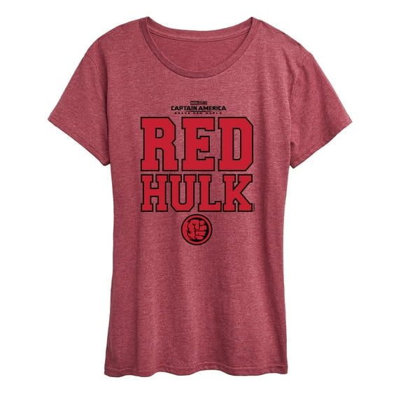 Marvel Captain America: Brave New World - Red Hulk Collegiate - Women's Short Sleeve Graphic T-Shirt