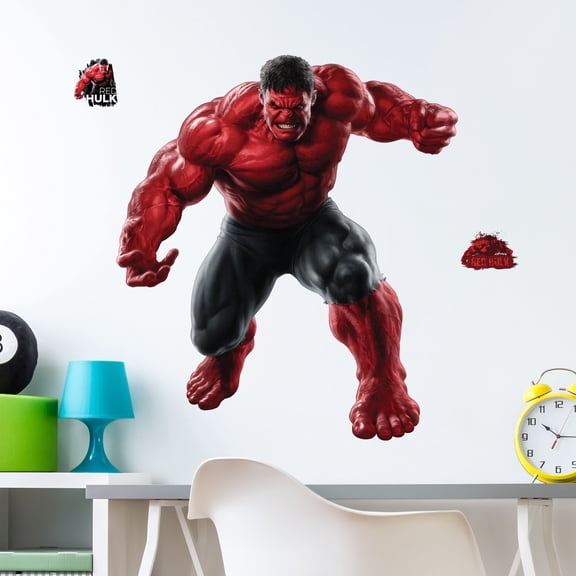 Marvel Captain America: Brave New World Red Hulk Wall Decal - 23" Avengers Hulk Vinyl Stickers for Bedroom Bathroom Decor - Peel and Stick Room Decorations
