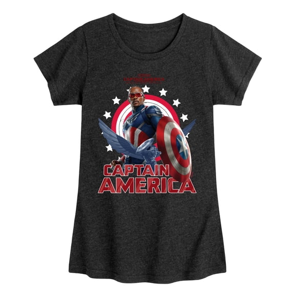 Marvel Captain America: Brave New World - Sam Wilson - Toddler And Youth Girls Fitted Short Sleeve Graphic T-Shirt