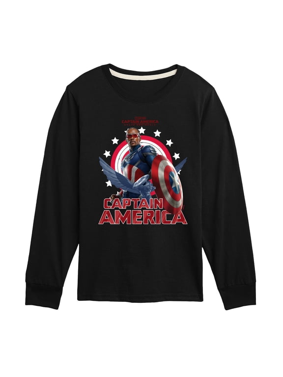 - Captain America Sam Wilson Boys' Long Sleeve Graphic T-Shirt