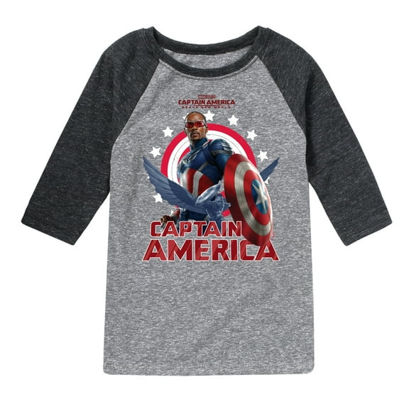 Marvel Captain America: Brave New World - Sam Wilson - Toddler And Youth Kids Raglan