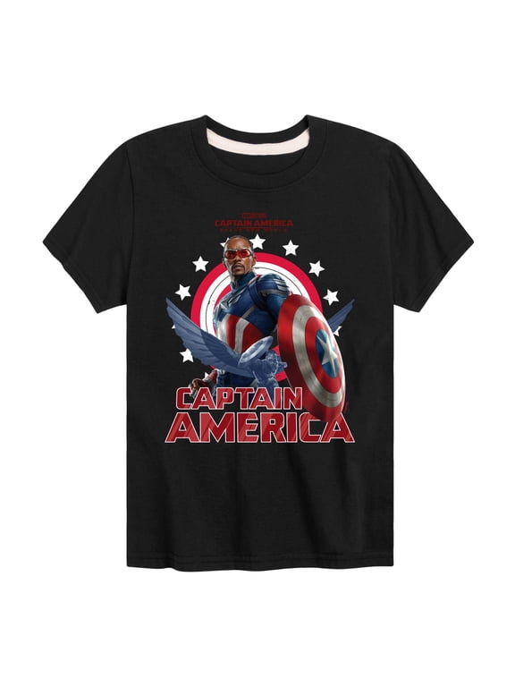 - Captain America Sam Wilson Boys' Short Sleeve Graphic T-Shirt
