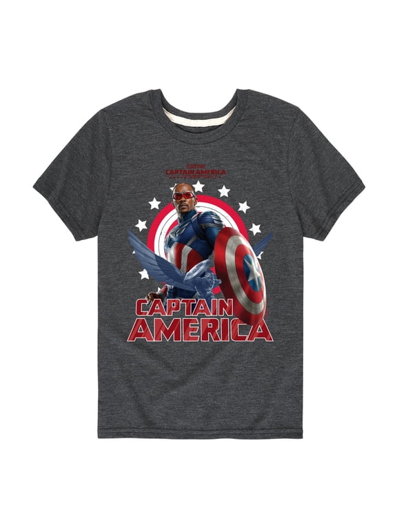 - Captain America Sam Wilson Boys' Short Sleeve Graphic T-Shirt