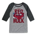 thumbnail image 1 of Marvel Captain America: Brave New World - Scribble Red Hulk - Toddler And Youth Kids Raglan, 1 of 5