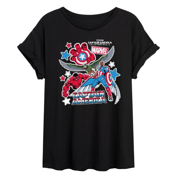 Marvel Captain America: Brave New World - Sticker Pack - Women's Oversized Tee