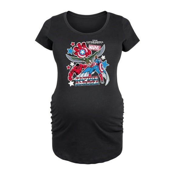 Marvel Captain America: Brave New World - Sticker Style - Maternity Scoop Neck Tee