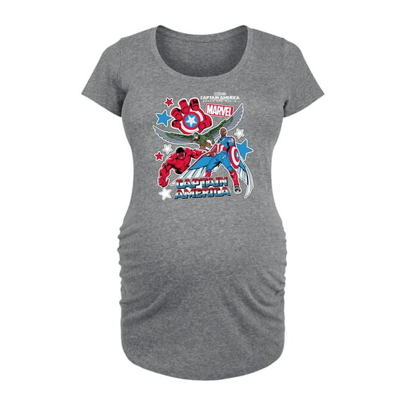 Marvel Captain America: Brave New World - Sticker Style - Maternity Scoop Neck Tee
