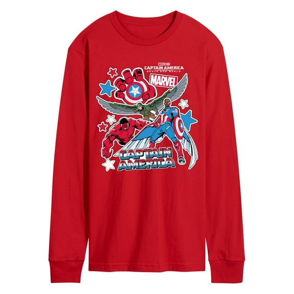 Marvel Captain America: Brave New World - Sticker Style - Men's Long Sleeve Graphic T-Shirt