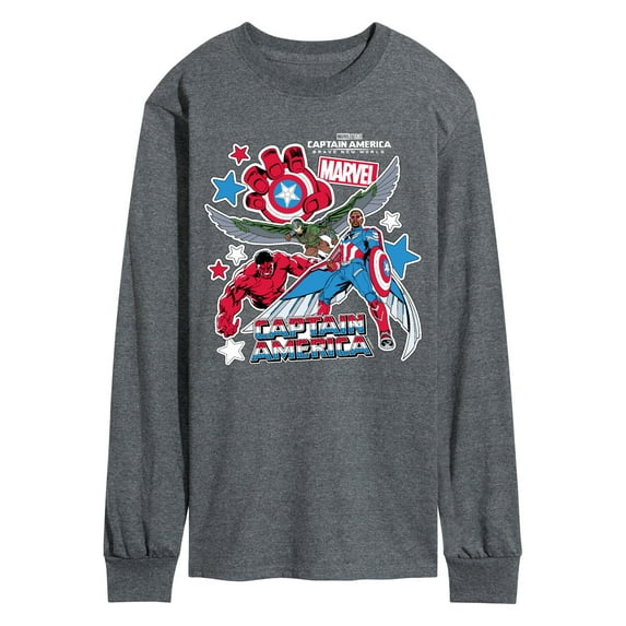 Marvel Captain America: Brave New World - Sticker Style - Men's Long Sleeve Graphic T-Shirt