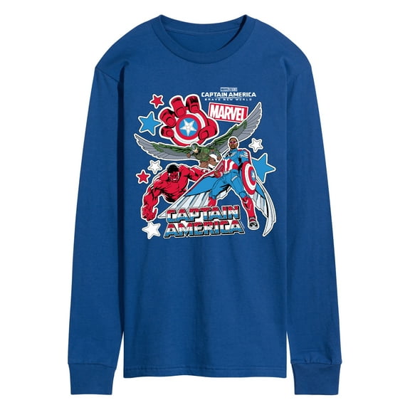 Marvel Captain America: Brave New World - Sticker Style - Men's Long Sleeve Graphic T-Shirt