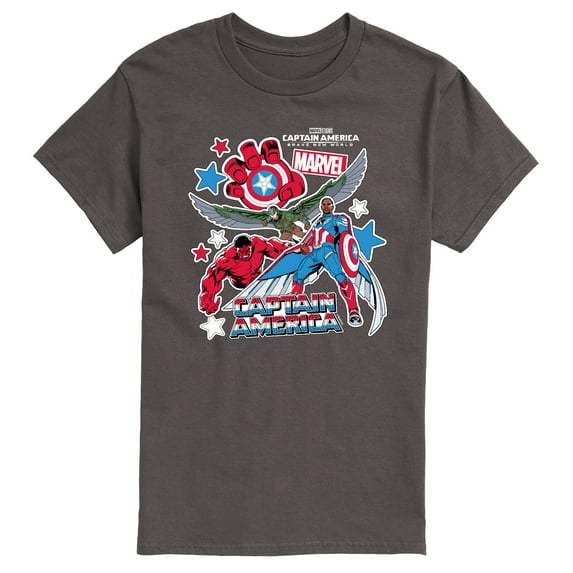 Marvel Captain America: Brave New World - Sticker Style - Men's Short Sleeve Graphic T-Shirt