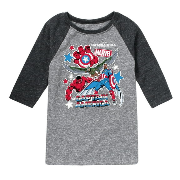 Marvel Captain America: Brave New World - Sticker Style - Toddler And Youth Kids Raglan