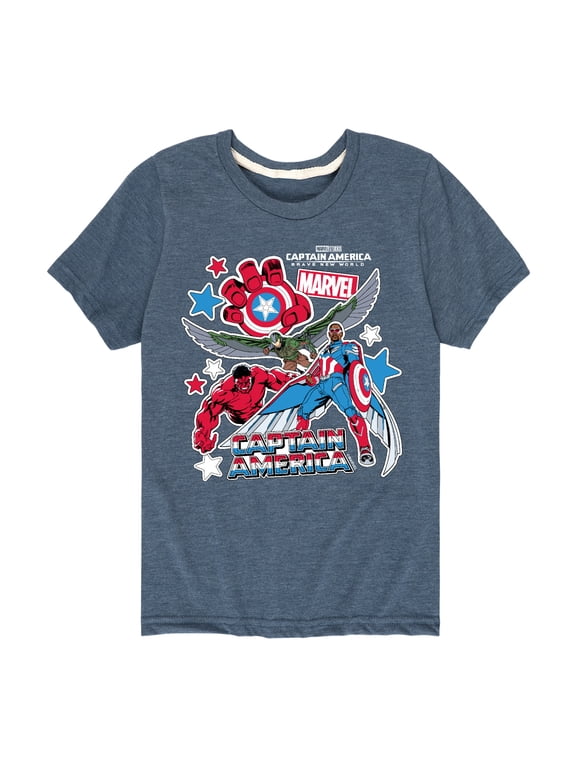 - Captain America Sticker Style Boys' Short Sleeve Graphic T-Shirt