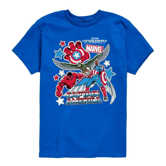 Marvel Captain America: Brave New World - Sticker Style - Toddler And Youth Short Sleeve Graphic T-Shirt