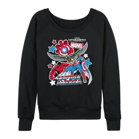 Marvel Captain America: Brave New World - Sticker Style - Women's French Terry Pullover Sweatshirt