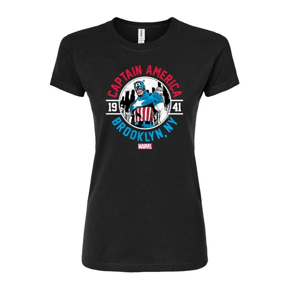 Marvel Captain America - Brooklyn - Juniors Fitted Graphic T-Shirt