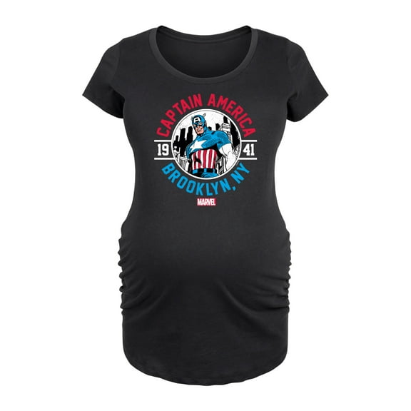 Marvel Captain America - Brooklyn - Maternity Scoop Neck Graphic T-Shirt
