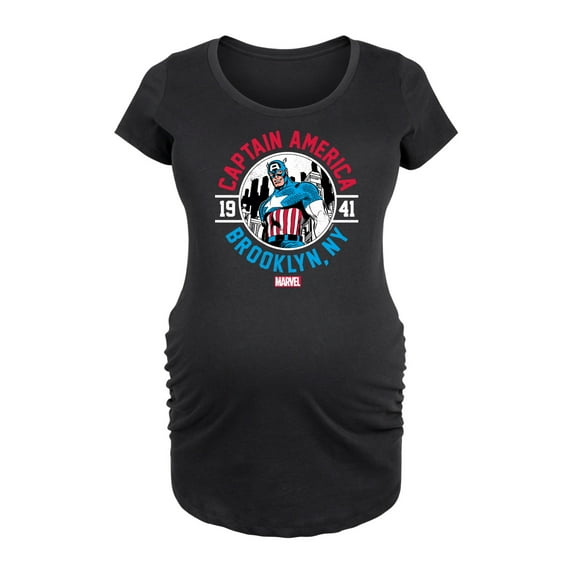 Marvel Captain America - Brooklyn - Maternity Scoop Neck Graphic T-Shirt
