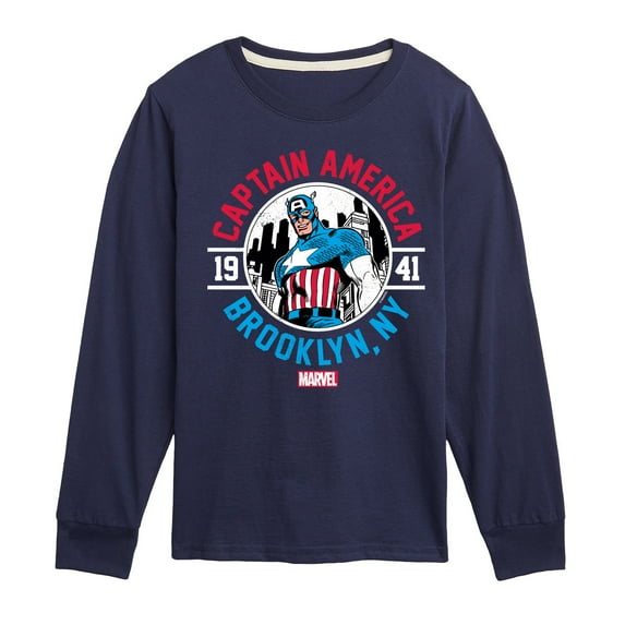 Marvel Captain America - Brooklyn - Toddler and Youth Long Sleeve Graphic T-shirt