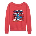 thumbnail image 1 of Marvel - Captain America Burst - Women's French Terry Long Sleeve Pullover, 1 of 3