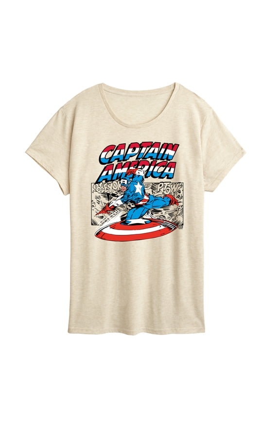 - Captain America Burst - Women's Short Sleeve Graphic T-Shirt