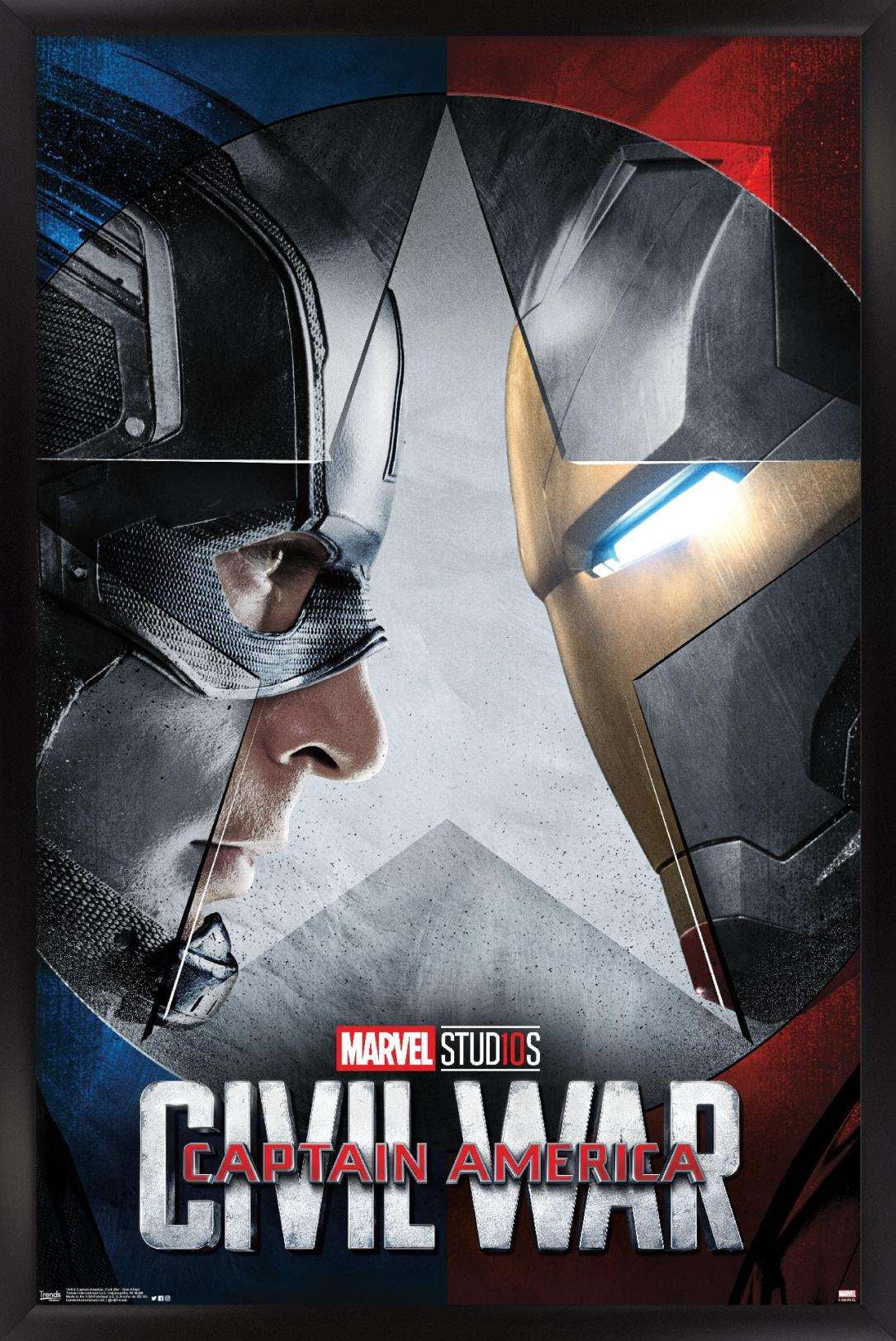 Marvel - Captain America: CiVil War - Faceoff One Sheet Wall Poster, 14.725" x 22.375", Framed