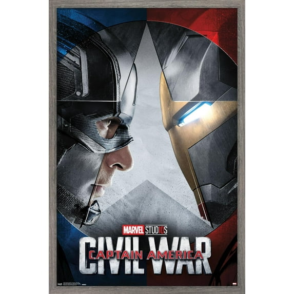 Marvel - Captain America: CiVil War - Faceoff One Sheet Wall Poster, 22.375" x 34", Framed