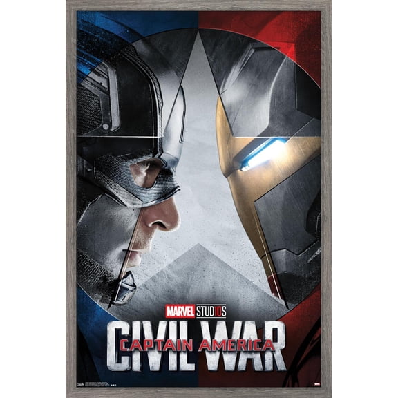 Marvel - Captain America: CiVil War - Faceoff One Sheet Wall Poster, 22.375" x 34", Framed