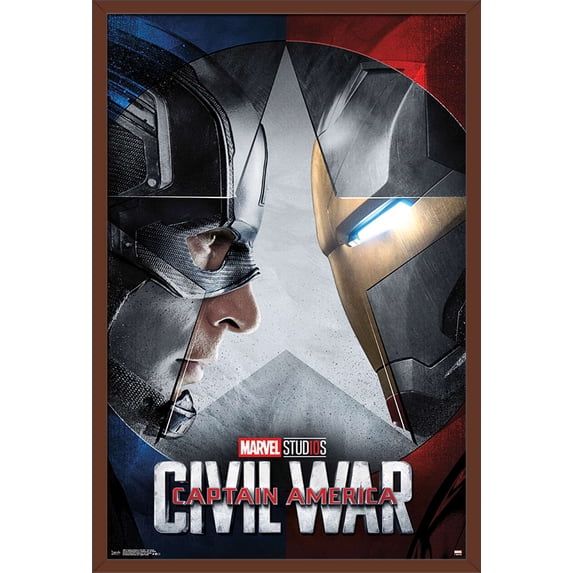 Marvel - Captain America: CiVil War - Faceoff One Sheet Wall Poster, 22.375" x 34", Framed