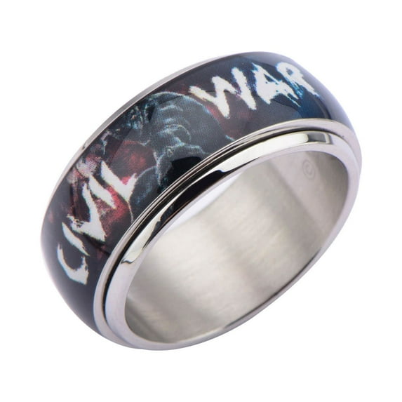 Marvel Captain America Civil War Comic Stainless Steel Spinner Ring | 9