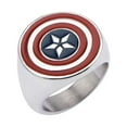 thumbnail image 1 of Marvel Captain America Civil War Shield Logo Stainless Steel Ring | 9, 1 of 1