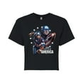 thumbnail image 1 of Marvel Captain America - Collage - Juniors Cropped Graphic T-Shirt, 1 of 5